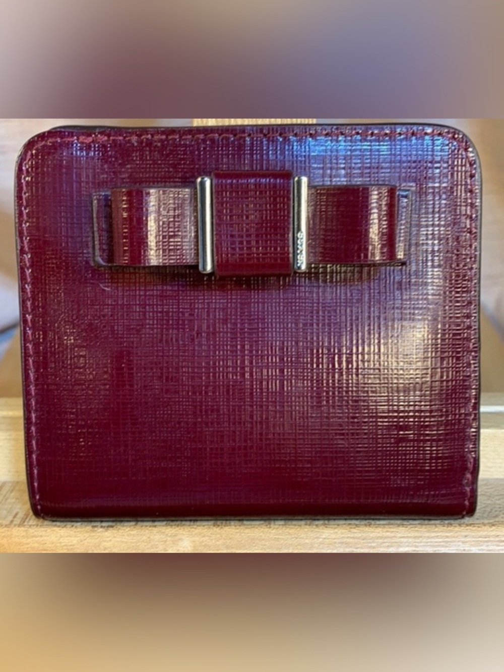 Coach Darcy Burgundy Bow Wallet